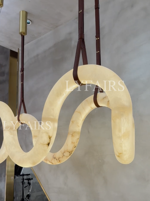 Organic Wave Alabaster Chandelier
