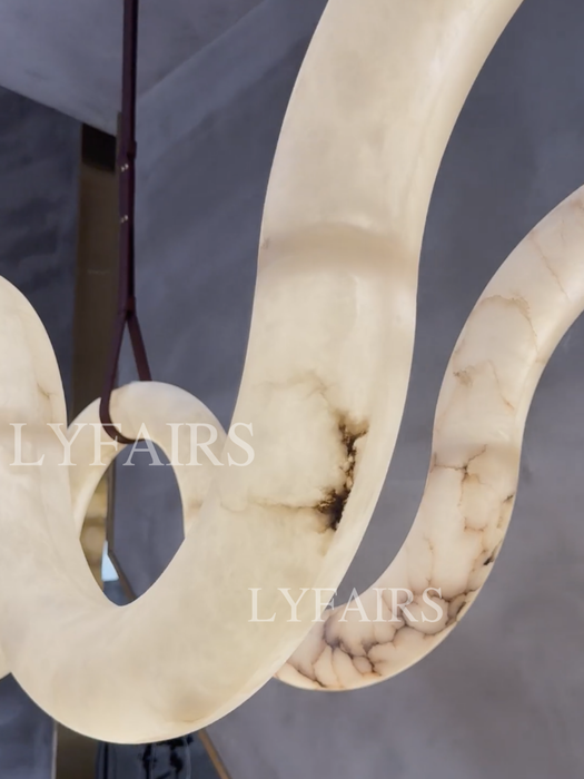 Organic Wave Alabaster Chandelier