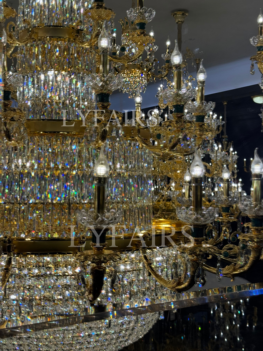 Royal Palace Crown Tiered Crystal Chandelier