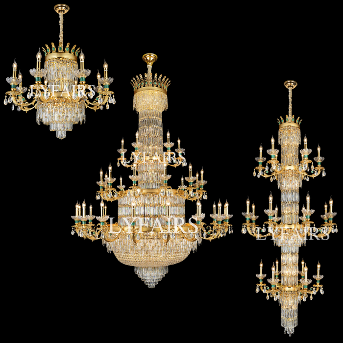 Royal Palace Crown Tiered Crystal Chandelier