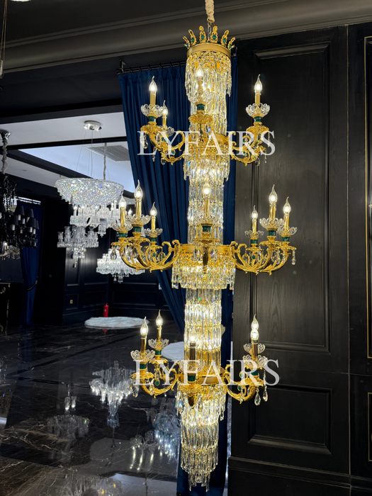 Royal Palace Crown Tiered Crystal Chandelier