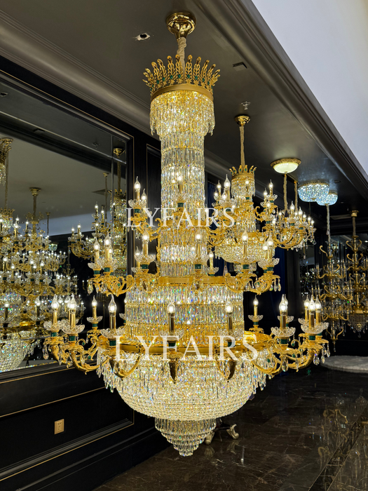 Royal Palace Crown Tiered Crystal Chandelier