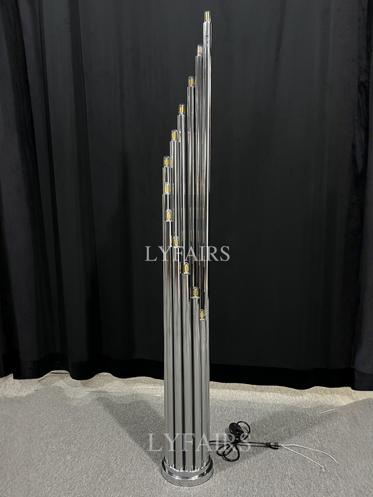 Vintage Italian Chrome Plated Tubular Floor Lamp