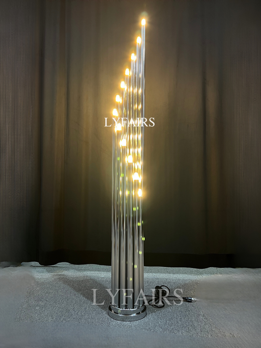 Vintage Italian Chrome Plated Tubular Floor Lamp