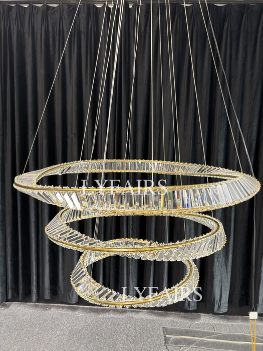 1/2/3-Ring Crystal Chandelier for Luxury Living/ Dining Room/Bedroom