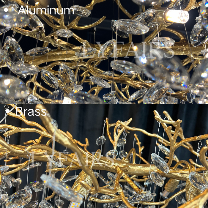 Affordable New French Style Branch Crystal Chandelier Crystal Leaves Ceiling Light Fixture