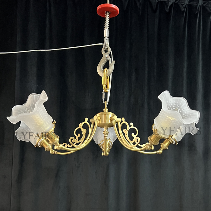 American Retro Art Creative Flower Branch Glass Chandelier for Bedroom/Living Room