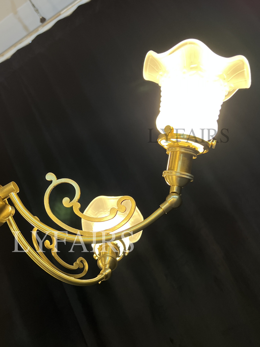 American Retro Art Creative Flower Branch Glass Chandelier for Bedroom/Living Room