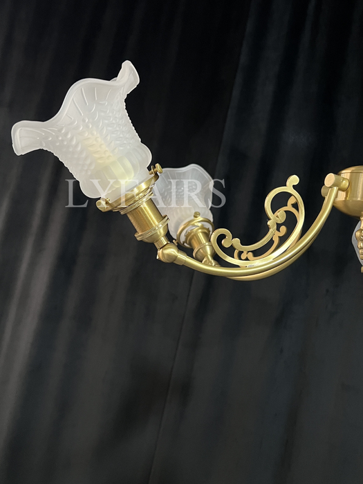 American Retro Art Creative Flower Branch Glass Chandelier for Bedroom/Living Room