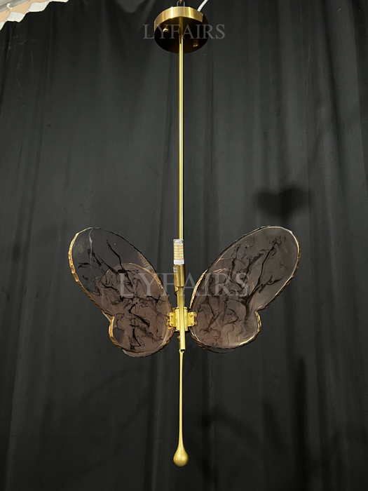 Art Design Colorful Butterfly Glass Pendant for Living Room/Bedroom/Hallway/Entryway