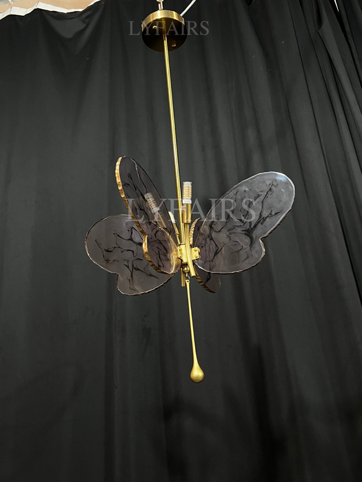 Art Design Colorful Butterfly Glass Pendant for Living Room/Bedroom/Hallway/Entryway