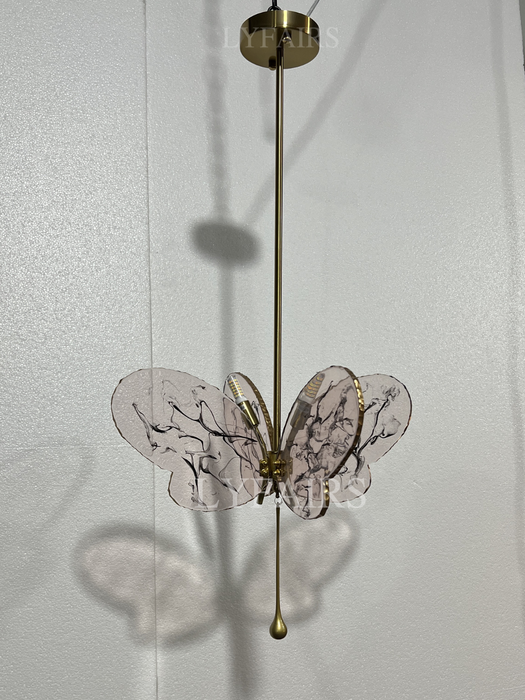 Art Design Colorful Butterfly Glass Pendant for Living Room/Bedroom/Hallway/Entryway