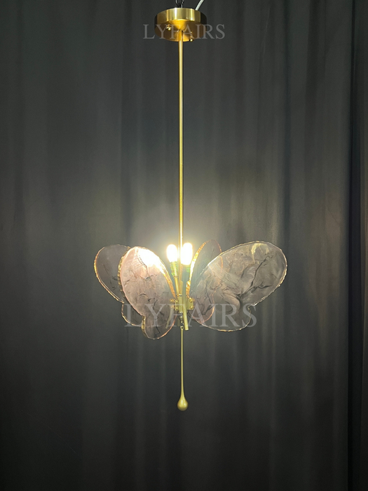 Art Design Colorful Butterfly Glass Pendant for Living Room/Bedroom/Hallway/Entryway
