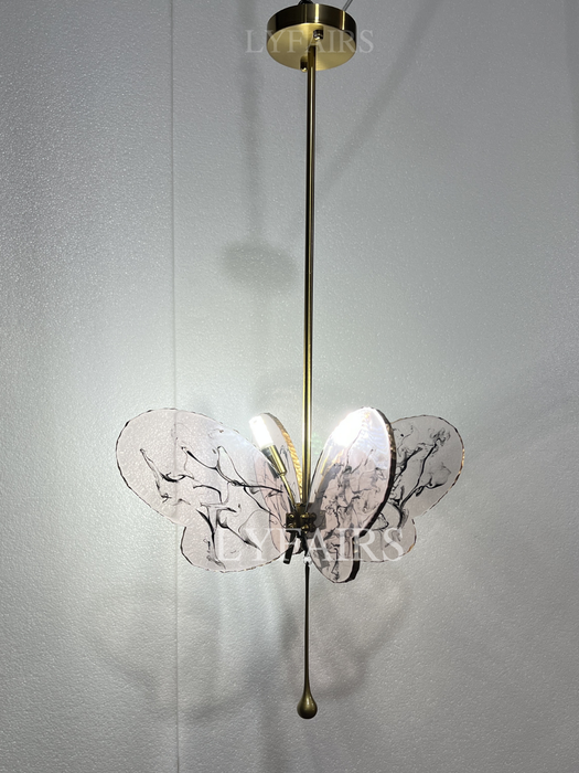Art Design Colorful Butterfly Glass Pendant for Living Room/Bedroom/Hallway/Entryway