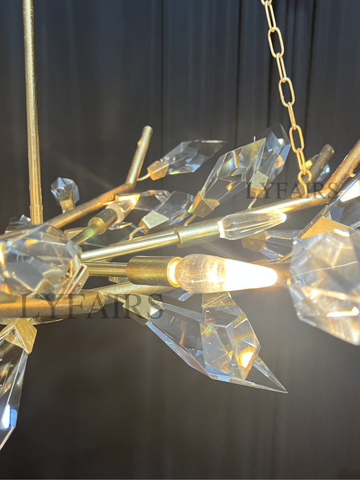 Lámpara de araña de cristal artesanal para salón/comedor/dormitorio