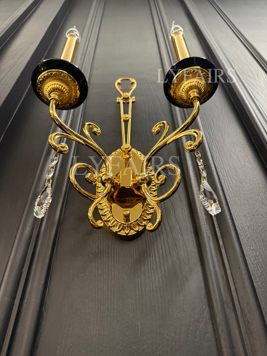 Baroque Silver/24K Gold Color Candle Light Wall Lamp