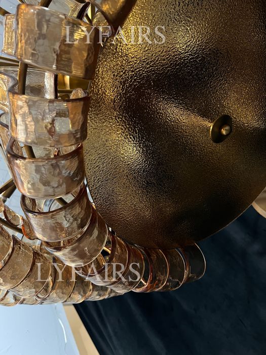 Modern Clear/Smoky Gray Glass Chandelier for Low-ceiling