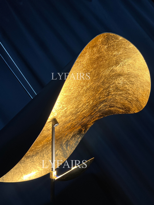 Lampadario a sospensione in foglia oro a forma di cappello di arte moderna modello Deigner per soggiorno/sala da pranzo