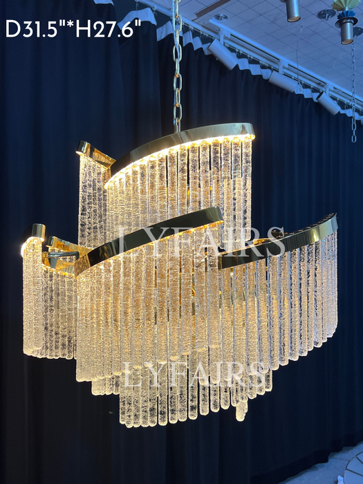 Lampadario in vetro a spirale a più livelli creativo leggero di lusso modello di design per soggiorno / camera da letto / foyer