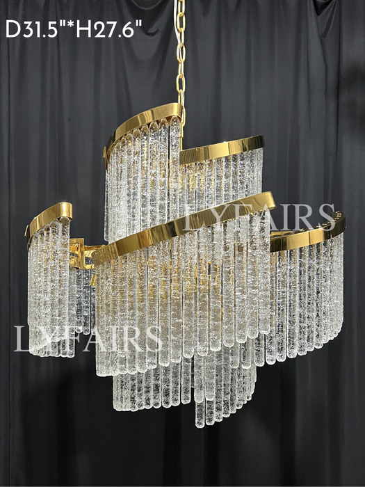 Lampadario in vetro a spirale a più livelli creativo leggero di lusso modello di design per soggiorno / camera da letto / foyer