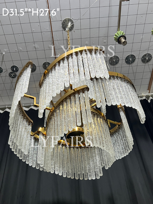 Lampadario in vetro a spirale a più livelli creativo leggero di lusso modello di design per soggiorno / camera da letto / foyer