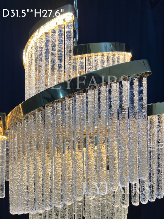 Lampadario in vetro a spirale a più livelli creativo leggero di lusso modello di design per soggiorno / camera da letto / foyer