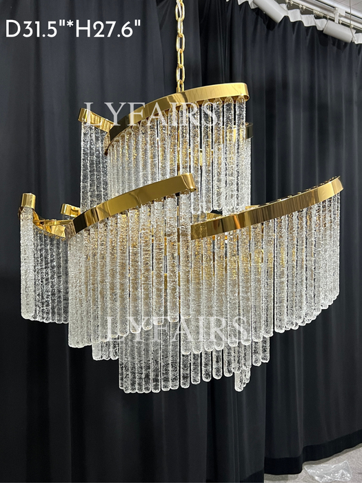 Lampadario in vetro a spirale a più livelli creativo leggero di lusso modello di design per soggiorno / camera da letto / foyer