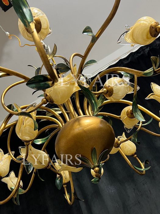 European Country Style Creative Beautiful Vintage Tulip Flower Chandelier for Dining Room Bedroom Living Room Kids Room