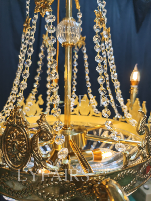 European Style Luxury Crystal Pendant Candle Chandelier for Living Room/Foyer/Entrys/Hallway