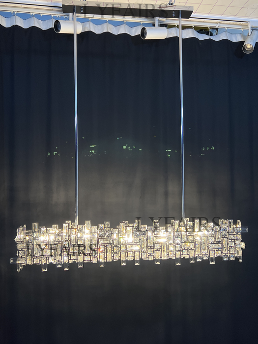 Lampadario a sospensione in cristallo della collezione di blocchi irregolari extra large per soggiorno/sala da pranzo