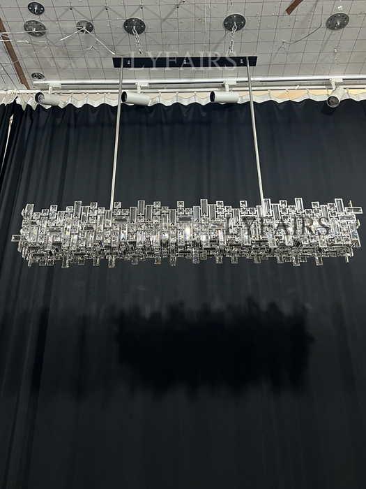 Lampadario a sospensione in cristallo della collezione di blocchi irregolari extra large per soggiorno/sala da pranzo