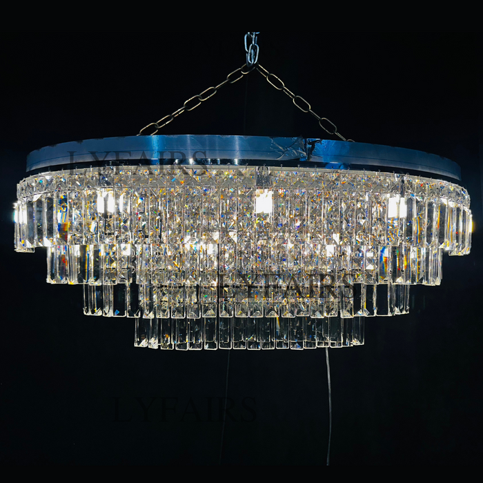 Lampadario di cristallo multi-livello extra large da incasso Lampadario moderno di lusso per soggiorno/sala da pranzo/camera da letto