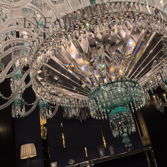 Luxury Classic Candle Light Tiffany Green Crystal Chandelier for Livng Room/Staircase/Foyer