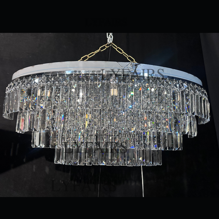 Lampadario di cristallo multi-livello extra large da incasso Lampadario moderno di lusso per soggiorno/sala da pranzo/camera da letto