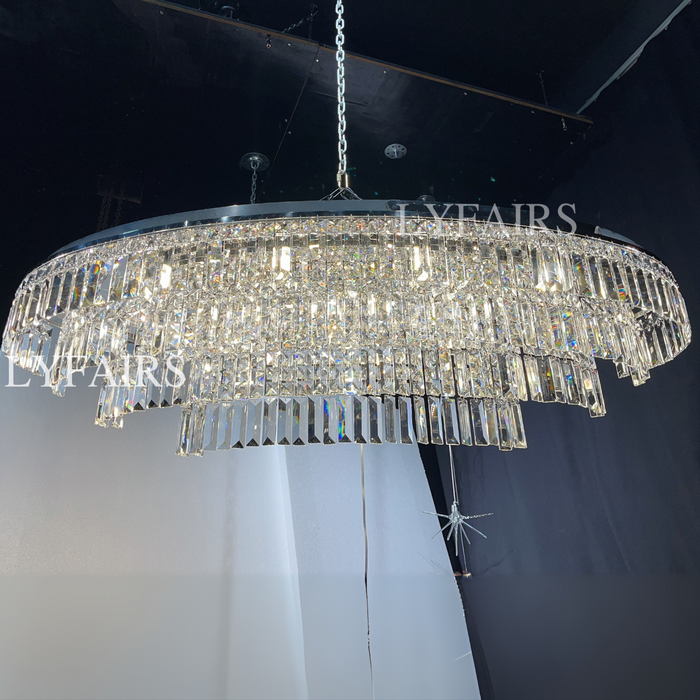 Lampadario di cristallo multi-livello extra large da incasso Lampadario moderno di lusso per soggiorno/sala da pranzo/camera da letto