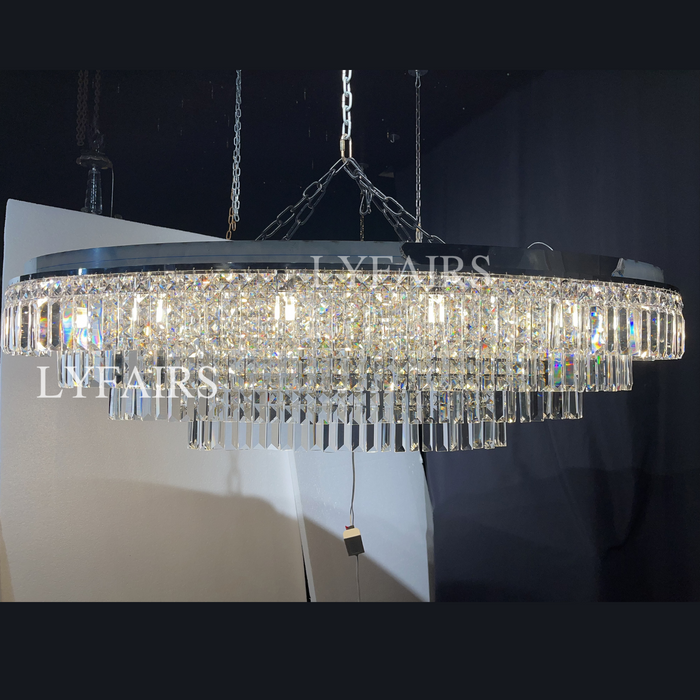 Lampadario di cristallo multi-livello extra large da incasso Lampadario moderno di lusso per soggiorno/sala da pranzo/camera da letto