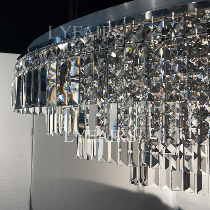Lampadario di cristallo multi-livello extra large da incasso Lampadario moderno di lusso per soggiorno/sala da pranzo/camera da letto