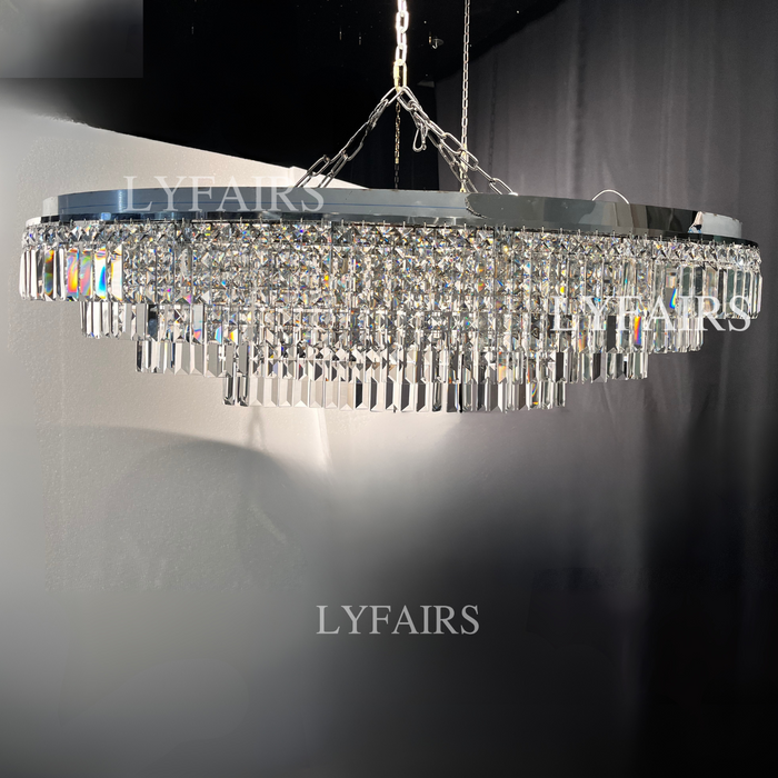 Lampadario di cristallo multi-livello extra large da incasso Lampadario moderno di lusso per soggiorno/sala da pranzo/camera da letto