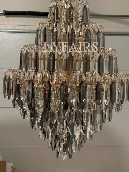 Extra Large Foyer Decorative Honeycomb Crystal Chandelier for Entryway/Staircase