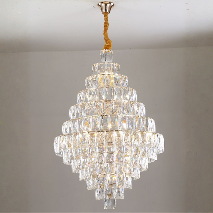 Extra Large Clear Crystal Honeycomb Chandelier for Living Room/Entrance/Staircase