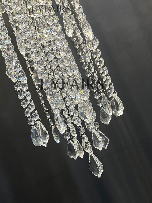 Extra Large Light Luxury Stairwell Crystal Tassel Chandelier for Staircase/High Floor Hall/Loft