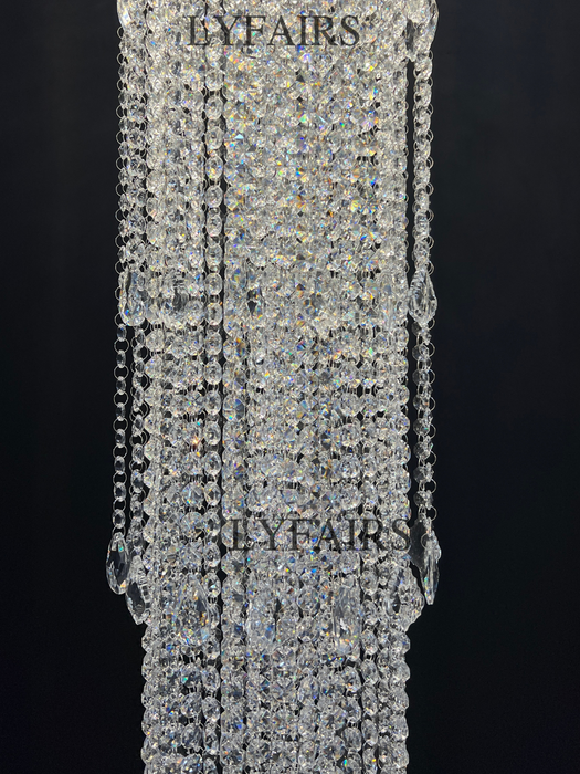 Extra Large Light Luxury Stairwell Crystal Tassel Chandelier for Staircase/High Floor Hall/Loft