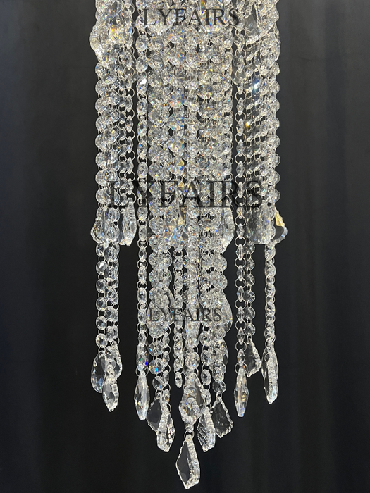 Extra Large Light Luxury Stairwell Crystal Tassel Chandelier for Staircase/High Floor Hall/Loft
