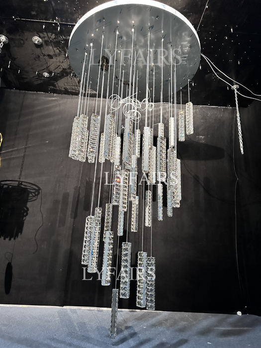 Decorazione moderna extra large per plafoniera in cristallo a spirale per scale/soffitto alto soggiorno/lobby/corridoio dell'hotel