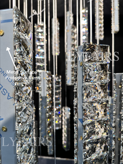 Decorazione moderna extra large per plafoniera in cristallo a spirale per scale/soffitto alto soggiorno/lobby/corridoio dell'hotel