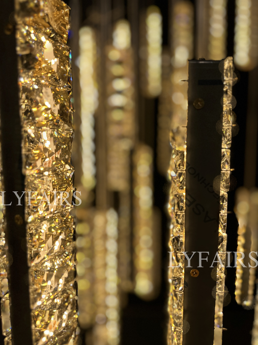 Decorazione moderna extra large per plafoniera in cristallo a spirale per scale/soffitto alto soggiorno/lobby/corridoio dell'hotel