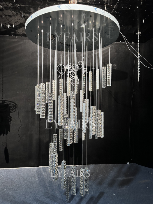 Decorazione moderna extra large per plafoniera in cristallo a spirale per scale/soffitto alto soggiorno/lobby/corridoio dell'hotel