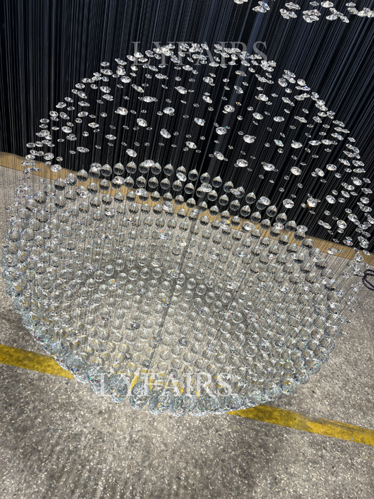 Extra Large Modern Three Balls Ceiling Crystal Chandelier For Staircase/Big-foyer, living room