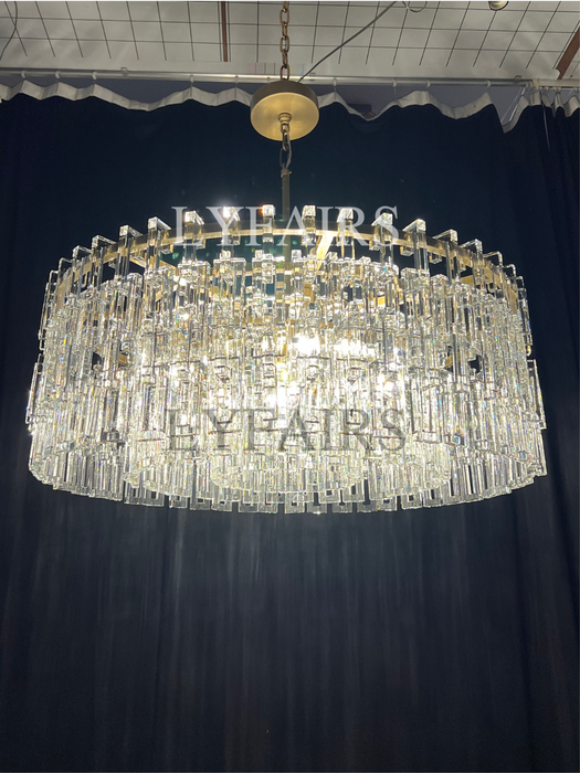 Lampadario da soffitto in cristallo multistrato extra large rotondo/rettangolare per soggiorno/sala da pranzo