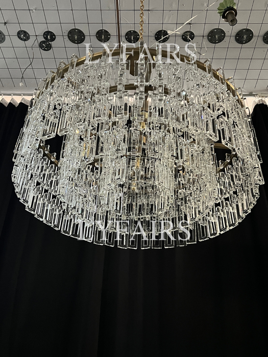 Lampadario da soffitto in cristallo multistrato extra large rotondo/rettangolare per soggiorno/sala da pranzo
